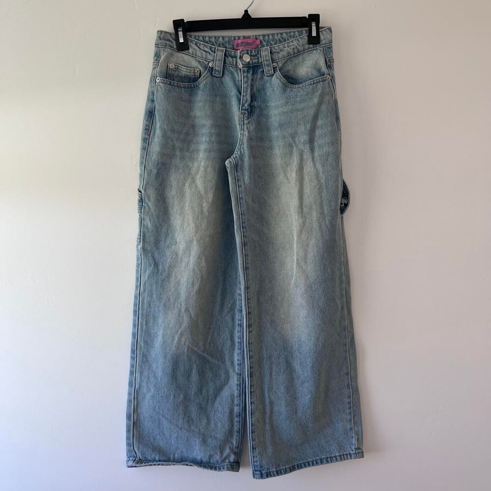 Edikted Baggy Light Wash Carpenter Denim Jeans